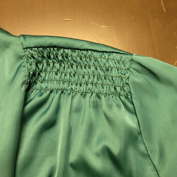 The Limited silk front tie blouse emerald green - Picture 4 of 9